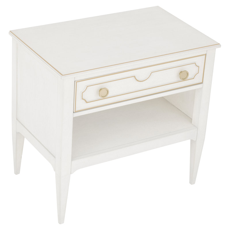 1 table de chevet, Lin / or antique