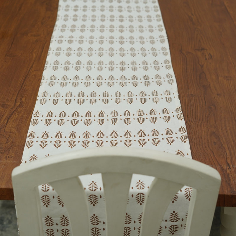  16X106 Bohemian table runner, Classic style table runner, Darpan, Brown, 10" Rectangle