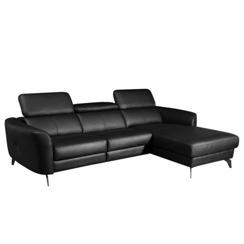 Hales 3 Seater Corner Sofa , Right Hand Facing, Black
