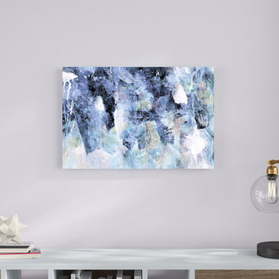 " Navy Sapphire Blended Brushstrokes " Painting Print