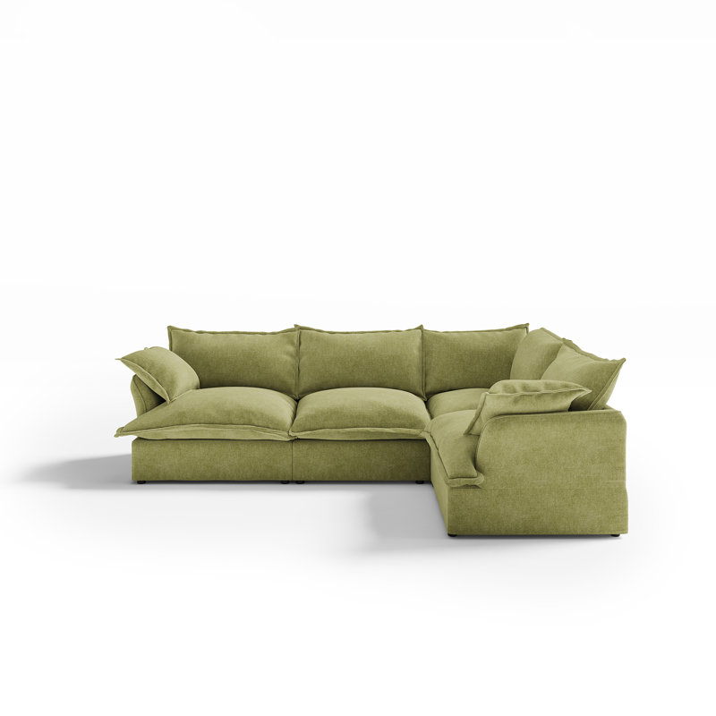  Canapé modulaire Chanh, canapé Cloud Comfy, Vert, 4