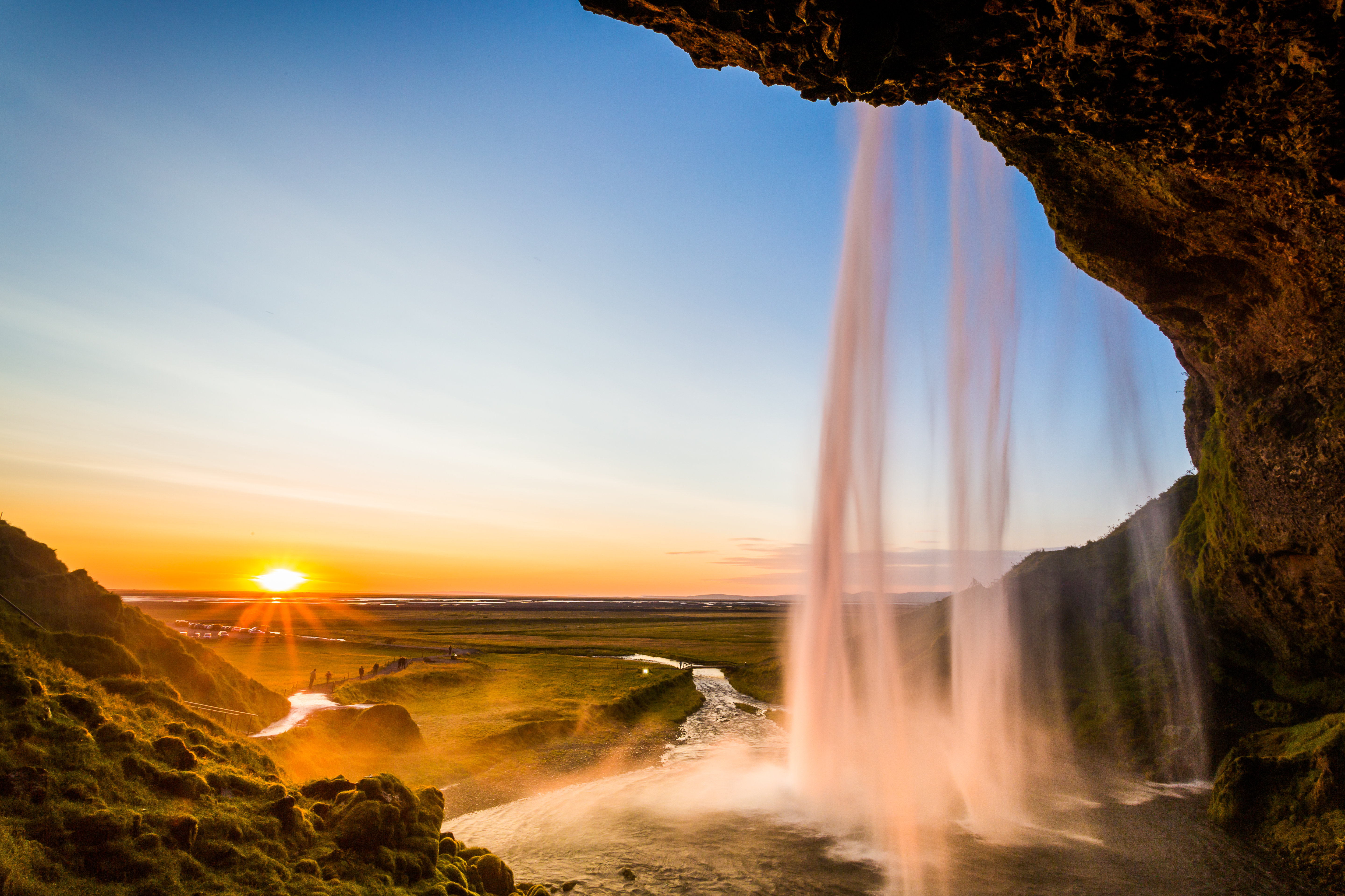 Millwood Pines Seljalandsfoss Waterfall at Sunset - Wrapped Canvas ...