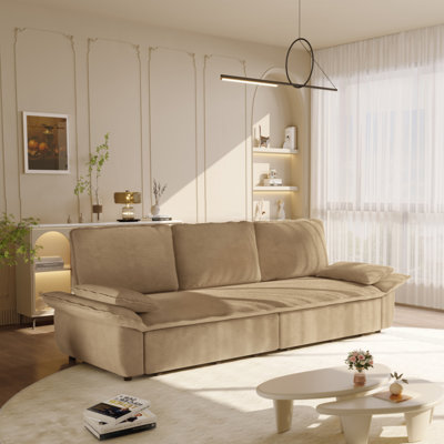 king size   Pull Out Sofa Bed,3-in-1 Convertible Sleeper Sofa,Multi-Functional Corduroy  Bed