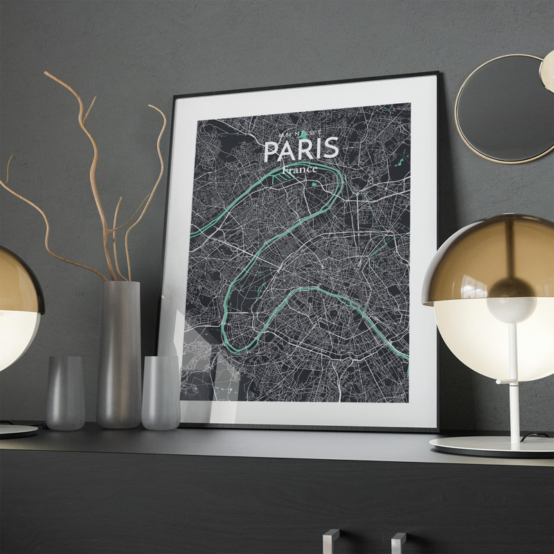 Paris City Map In Dream - No Frame Print, 24cm H x 18cm W x 0.05cm D