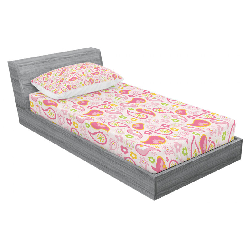 Microfiber Floral Sheet Set, Twin Sheet Set with Fitted Sheet