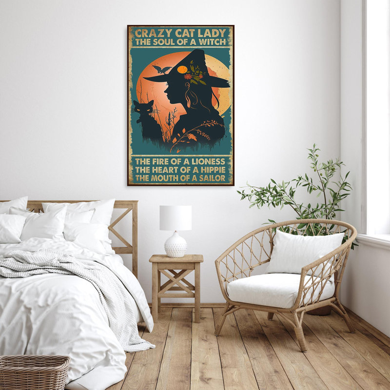Crazy Cat Lady - 1 pièce, impression rectangle Pri Crazy Cat Lady - 1 pièce, impression sur toile tendue sur toile tendue