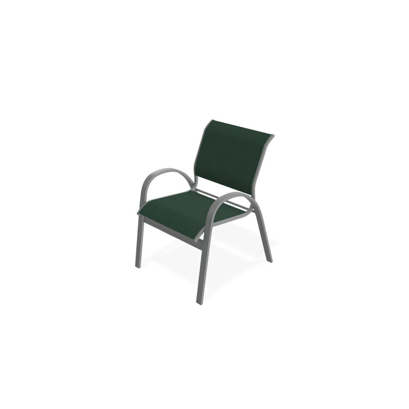 Aruba 1 Outdoor Dining Armchair, Forest Forest Green 22D Sunbrella®, Textured Graphite