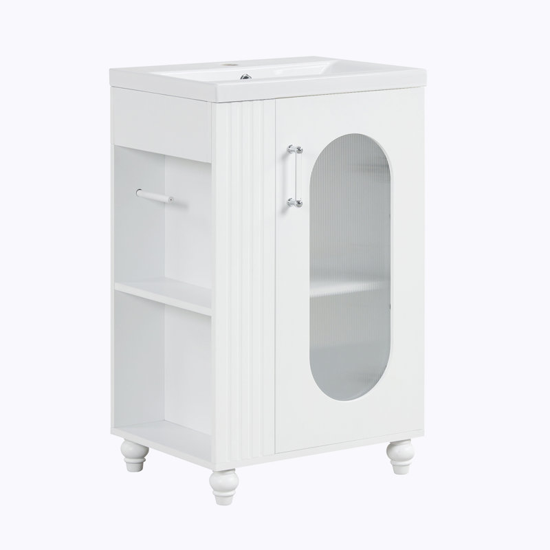 Haimowitz 20'' Single Bathroom Vanity with Ceramic Top