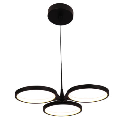 3 - Light Matte Black LED Novelty Pendant