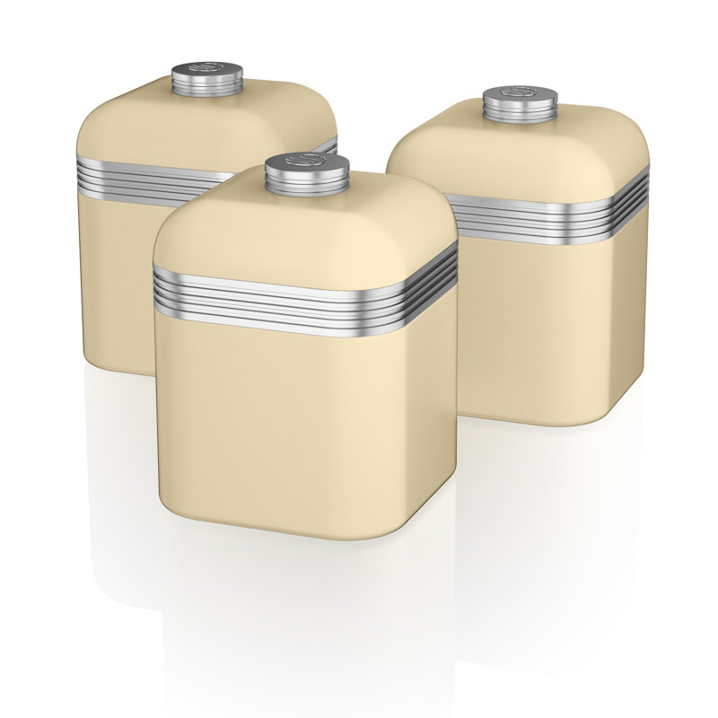 Swan Retro Kitchen Storage Canisters, Iron, 1 Litre, Cream
