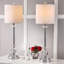 Ensemble de lampes de table chromées / transparentes 31 "Grandin