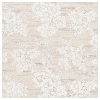 Hand Tufted Wool, Viscose Floral Rug