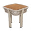 Table d'appoint en bois d'acacia avec structure en métal et détails en corde