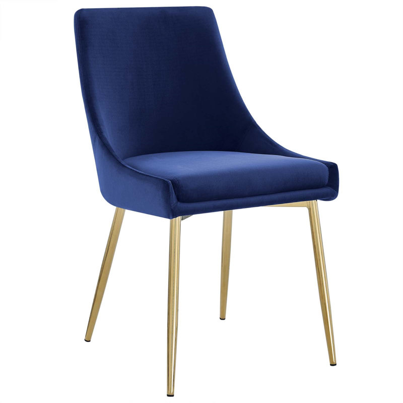 Modway Viscount Performance Velvet Dining Chairs, Blue