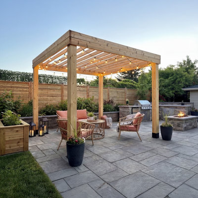 10 ft. W x 10 ft. D Urban Escape Cedar Wood Pergola