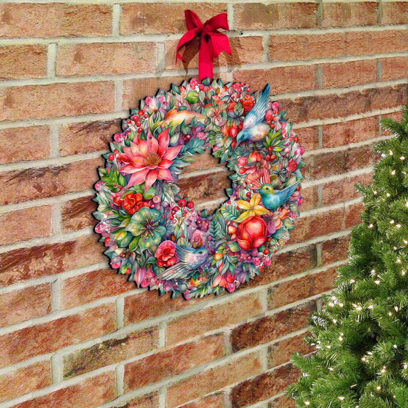 Décoration murale en bois Danbury Summer Blooms Wreath