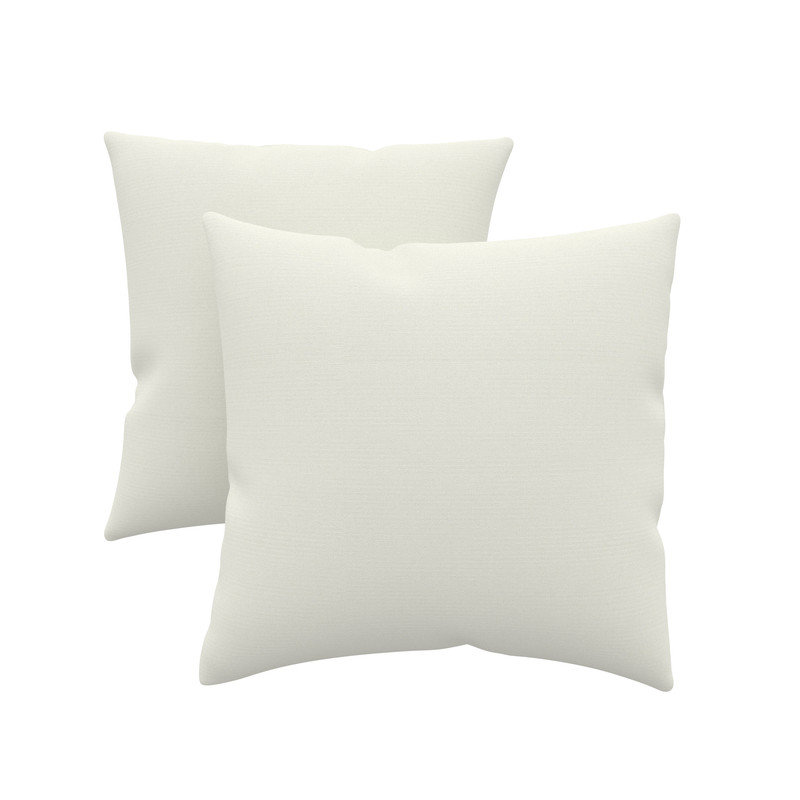 Sunbrella® Indoor/Outdoor Throw Pillows, Square Throw Pillows Inserts with Covers (Set of 2), Canvas Natural