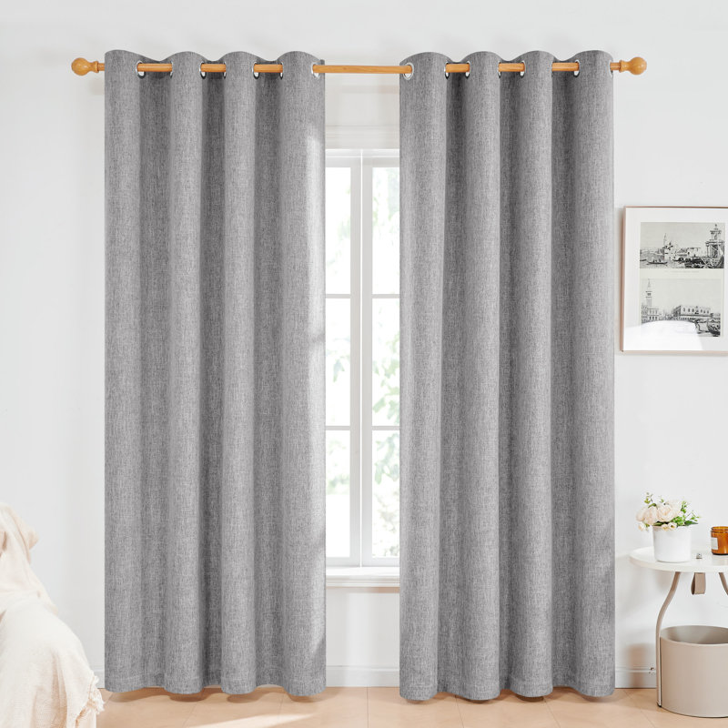 Milay Blackout Grommet Curtain Panel, 52" W x 96" L, Light Gray