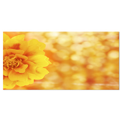 Magnifique fond jaune floral - reproduction de photo sur toile tendue