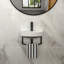 Lavabo de salle de bain mural en céramique avec barre à serviettes et robinet