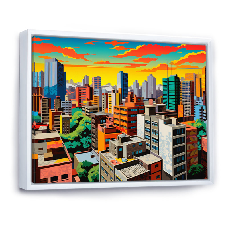 "Colorful Colorful", art urbain sur toile tendue, impression sur toile, Cadre flottant noir, H 16 po x l 32 po x P 1 po