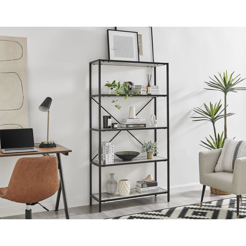 Alton Industrial Style 5 Shelf Box Shelving Unit - Melamine Scratch Resistant, White