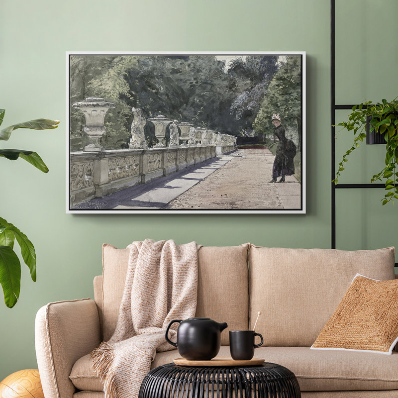 "Botanique rétro" sur toile, Toile encadrée flottée blanche, H 17 po x l 25 po x P 2 po