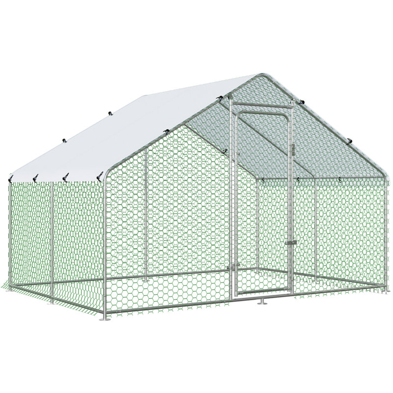Grand poulailler en métal avec couvercle imperméable