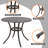 5-Piece Outdoor Patio Dining Set, 33 Inch Round Cast Aluminum Dining Table with 1.97" Umbrella Hole and 4 Cast Aluminum Chairs,  Brown with Gold Speckles