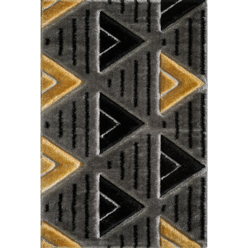 Bardugo Rectangle Abstract Shaggy Area Rug, Rectangle 200 x 290cm