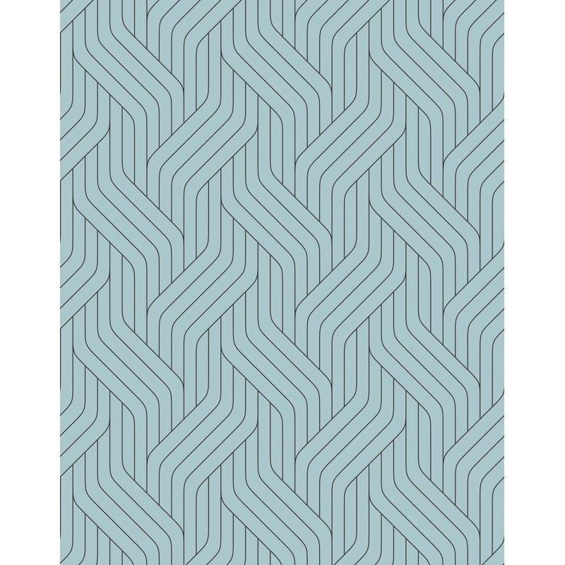 Sturbridge Art Deco Line Wallpaper, Light Green