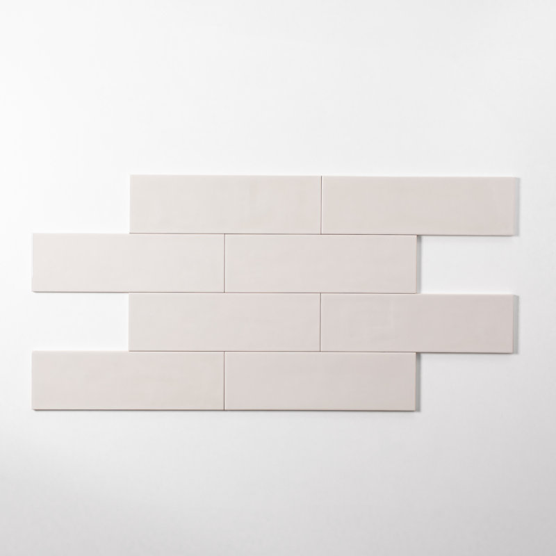 Bedouin 3.5" x 12" Off White Gloss Ceramic Subway Tile, Off White Gloss