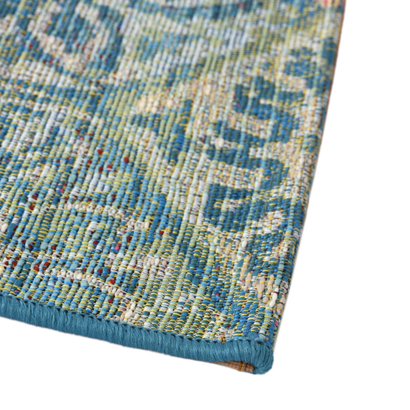 Tapis d'extérieur moderne Multi_Unique Loom, Carré 7 pi 10 po
