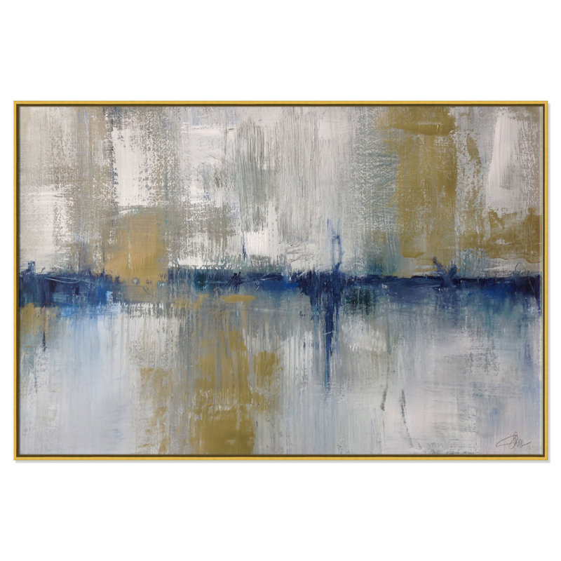 Horizon dans la brume - reproduction d'art sur toile, H 41 po x l 61 po x P 2 po, Or