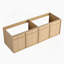Meuble-lavabo mural 60 po avec double lavabo en résine, 4 portes à fermeture douce, chêne original, contreplaqué (KD-PACKING)