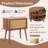 Rotating Hidden Compartment Nightstands, Mid Century Modern Concealment Furniture, Rattan Bed Side Table, Compartment End Table With Wood Legs, Bedside Tables For Bedroom, Living Room, Dorm,Walnut-1130899364