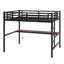 Metal Loft Bed With Power Outlet And LED Lighted