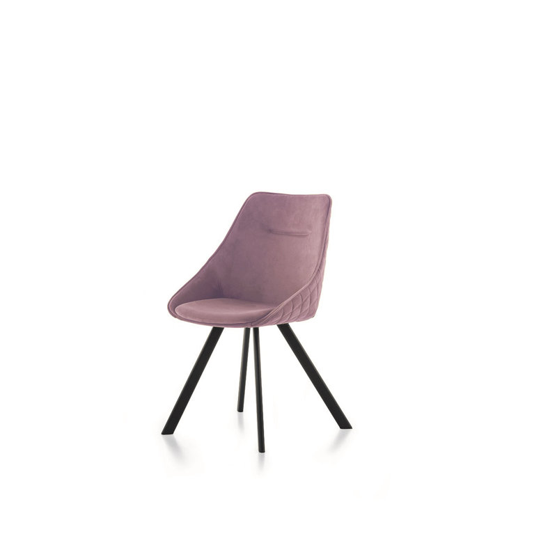 Pearsall 116.84cm H Upholstered Metal Side Chair, Graphite, Lilac