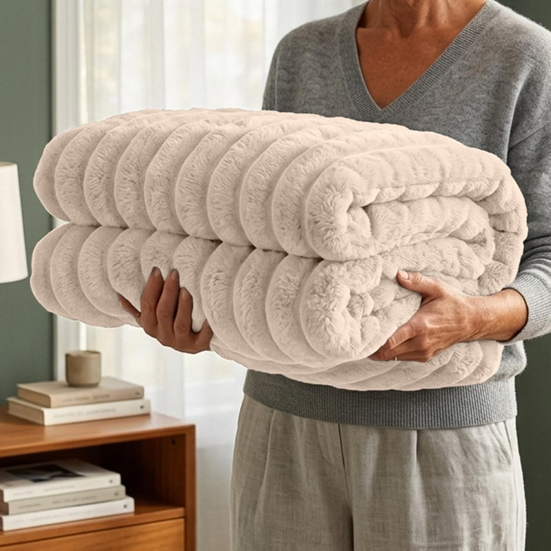 Throw Blanket, Cream