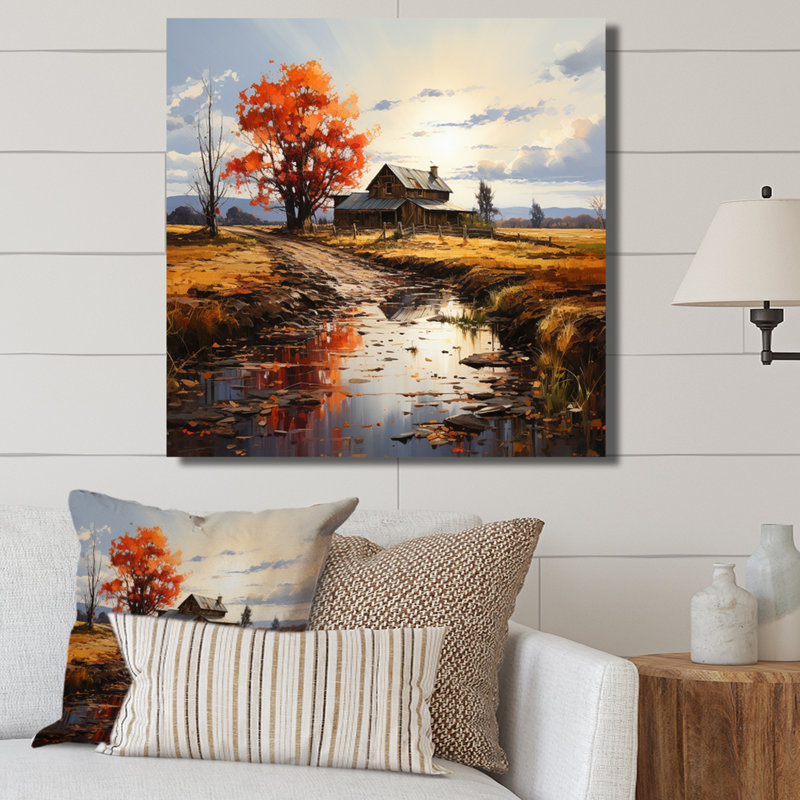 Barns Autumn Horizons I sur impression sur toile, H 24 po x l 24 po x P 1 po, Toile tendue