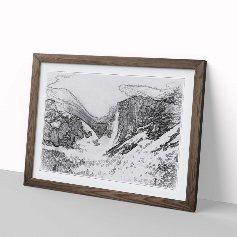 Yosemite National Park California in Abstract - Picture Frame Graphic Art Print, 35cm H x 50cm W x 2cm D, Walnut