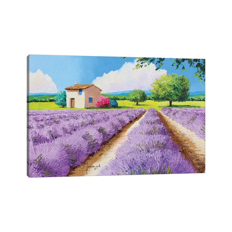 House With Blue Shutters In Provence 1 Piece Wall Art on Canvas, 66.04 cm H x 45.72 cm W