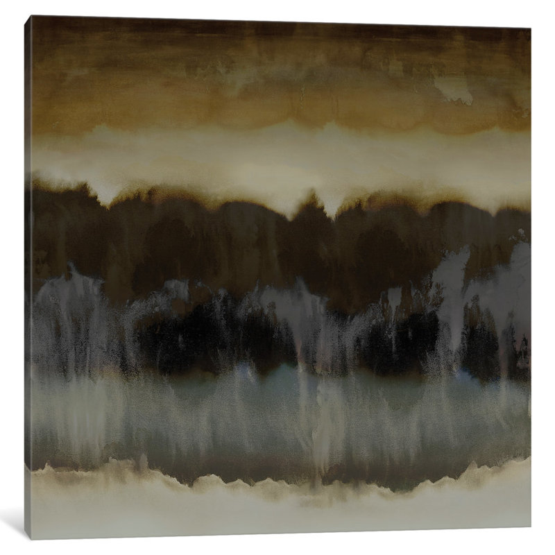«Organic II», reproduction d'art sur toile tendue, H 37 po x l 37 po x P 1,5 po, Toile encadrée noire, Pas de tapis