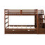 Lit superposé Twintwin en noyer avec lit gigogne de rangement simple fonctionnel et spacieux