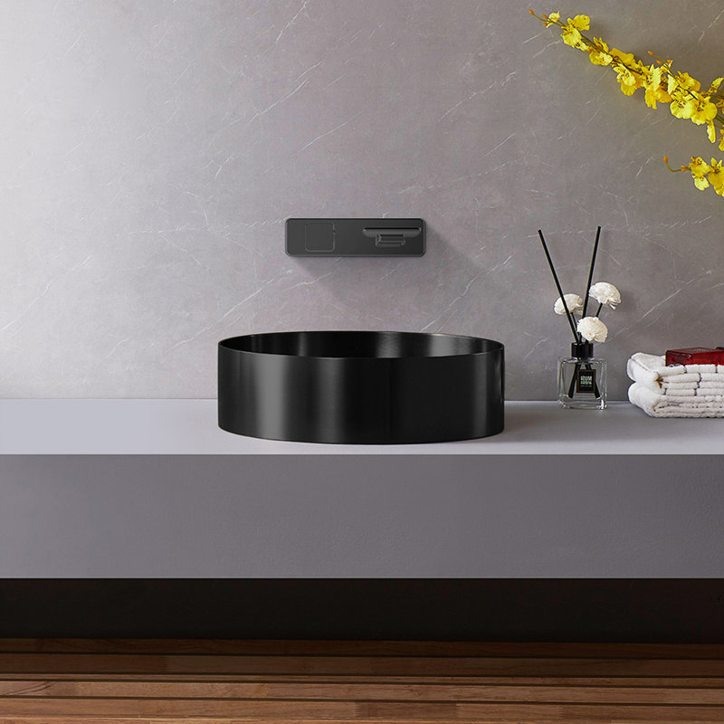 15.7'' L Bathroom Sink, Gun Metal