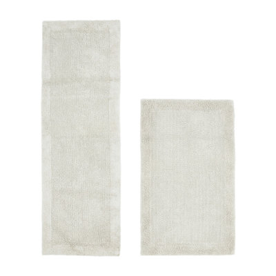 Moriceau 100% Cotton 2370 GSM Tufted Reversible 2-Piece Bath Rug Set – Ultra Soft, Highly Absorbent, Machine Washable, OEKO-TEX Certified, Ideal for Shower, Bathtub & Vanity, Ivory