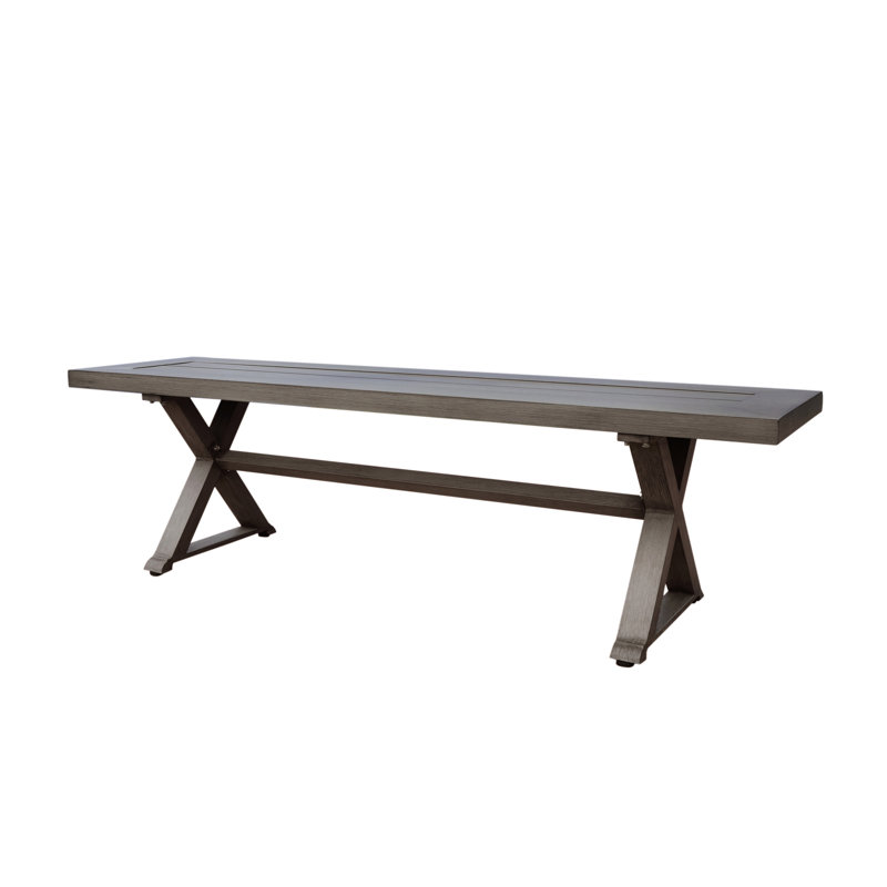 Banc de salle à manger d'extérieur moderne en aluminium, gris foncé - Aluminium
