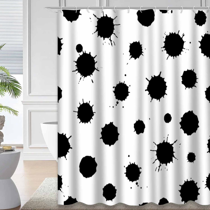 Rideau de douche avec 12 crochets, L 72 po x l 72 po