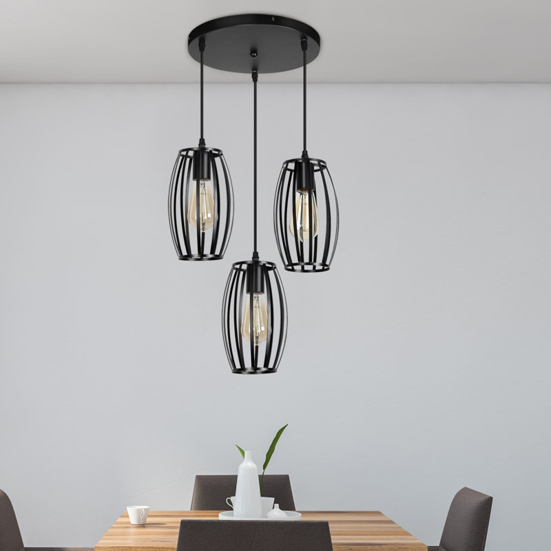 Bavory 3 - Light Satin Black Cluster Pendant