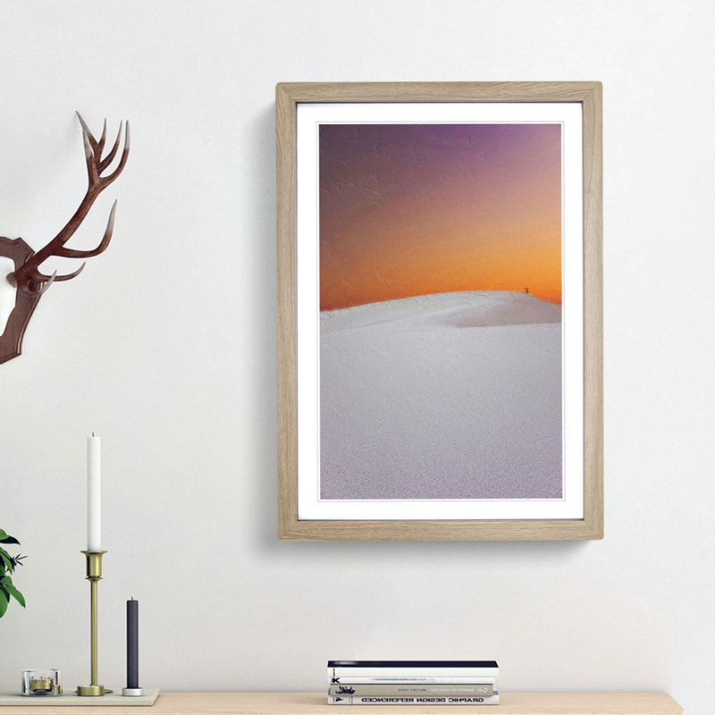 Alone In The Desert - Single Picture Frame Painting, 33cm H x 24cm W x 2cm D, Oak Framed